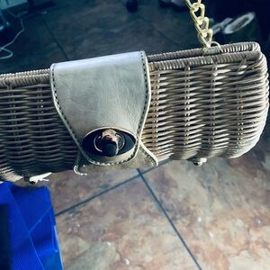 Elegant Tan and Cream Woven Women's Bag